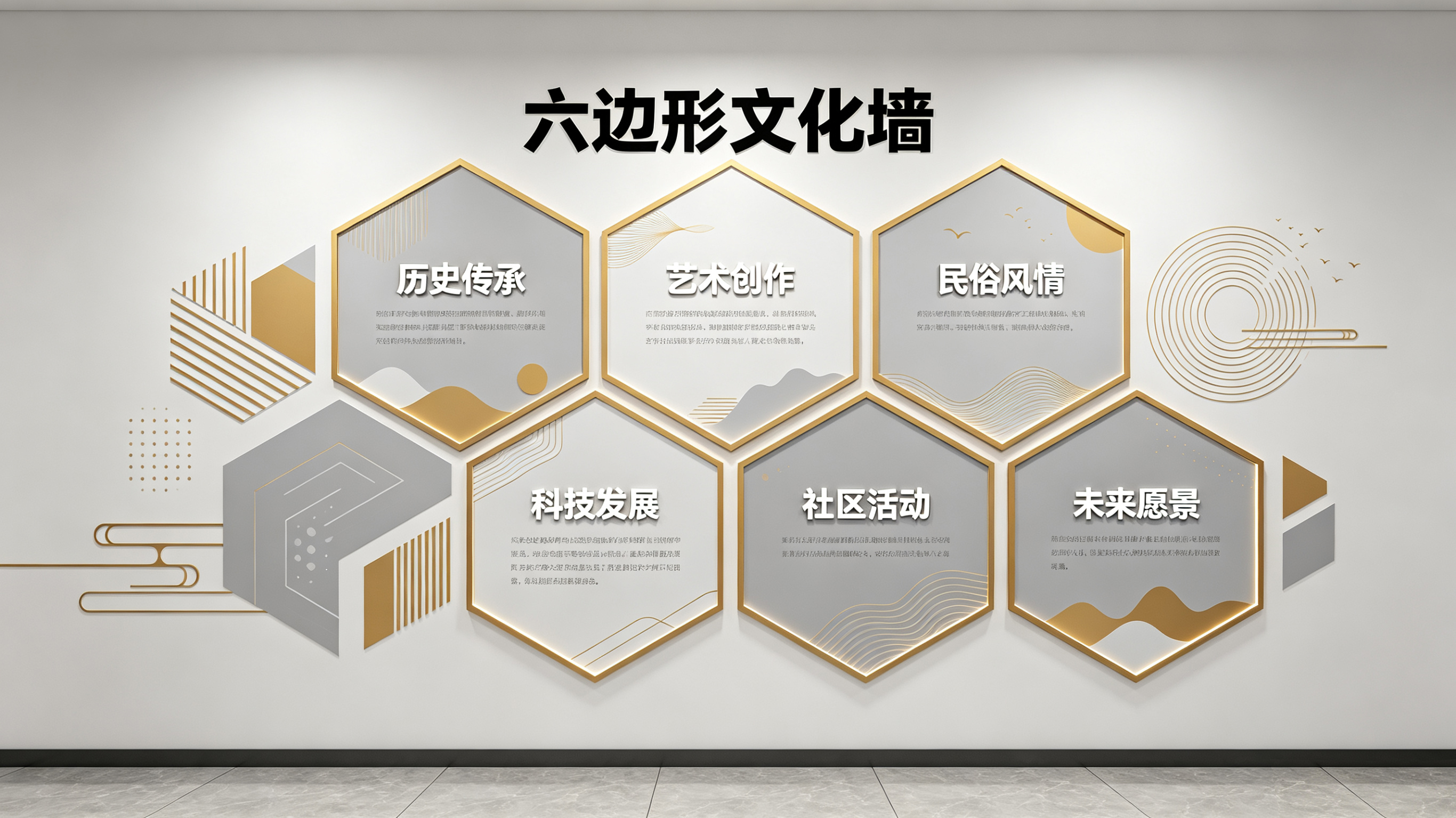 舒城企业文化墙 | 六边形信息美学